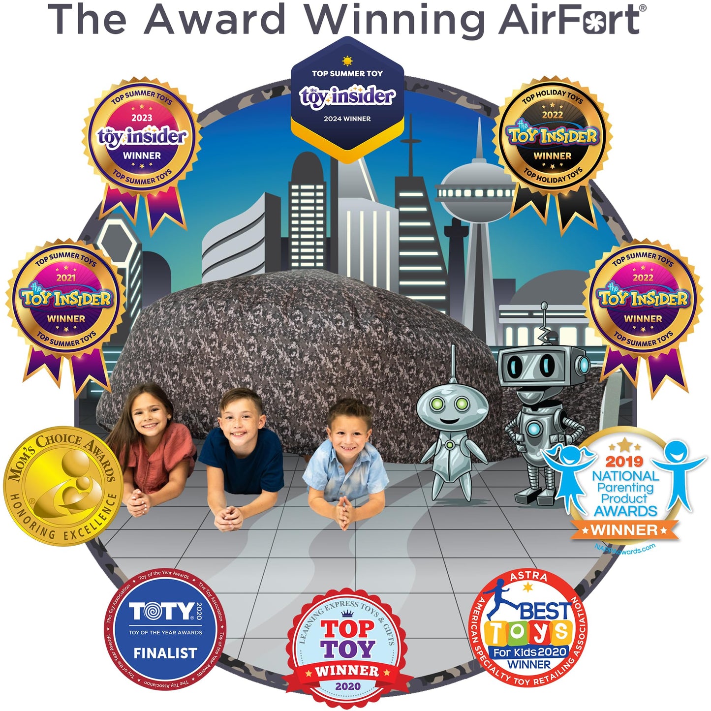 The Original Patented Airfort - Build A Fort In 30 Seconds, Inflatable Fort For Kids, Play Tent For 3-12 Years, A Playhouse Where Imagination Runs Wild, Fan Not Included (Digi Camo)