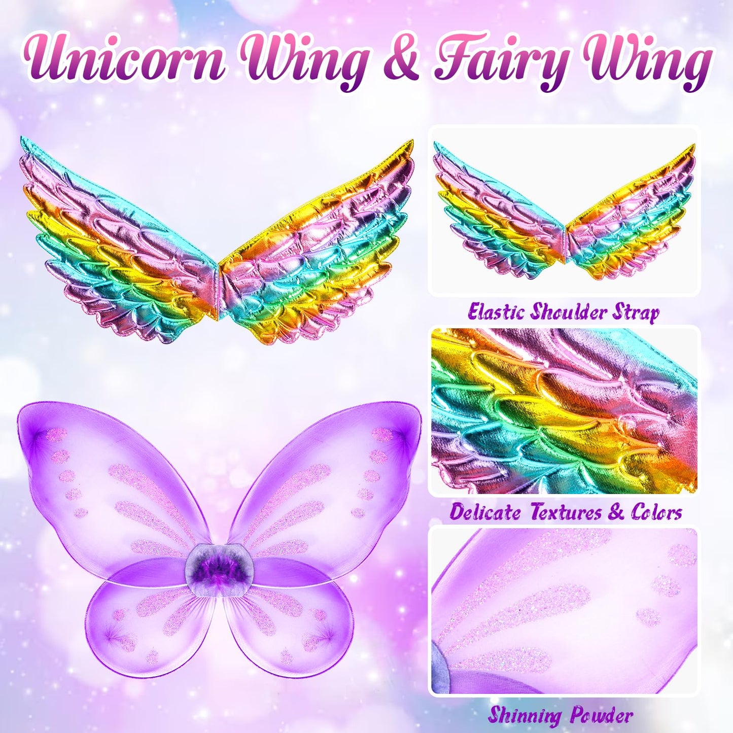 Hamsily Unicorn Costume & Fairy Costume For Girls: Princess Dress Up Clothes For Little Girls, Toddler Costume With Tutu, Wings, And Shoes Princess Costume For Age 3 4 5 6 Year Old Girl Birthday Gifts
