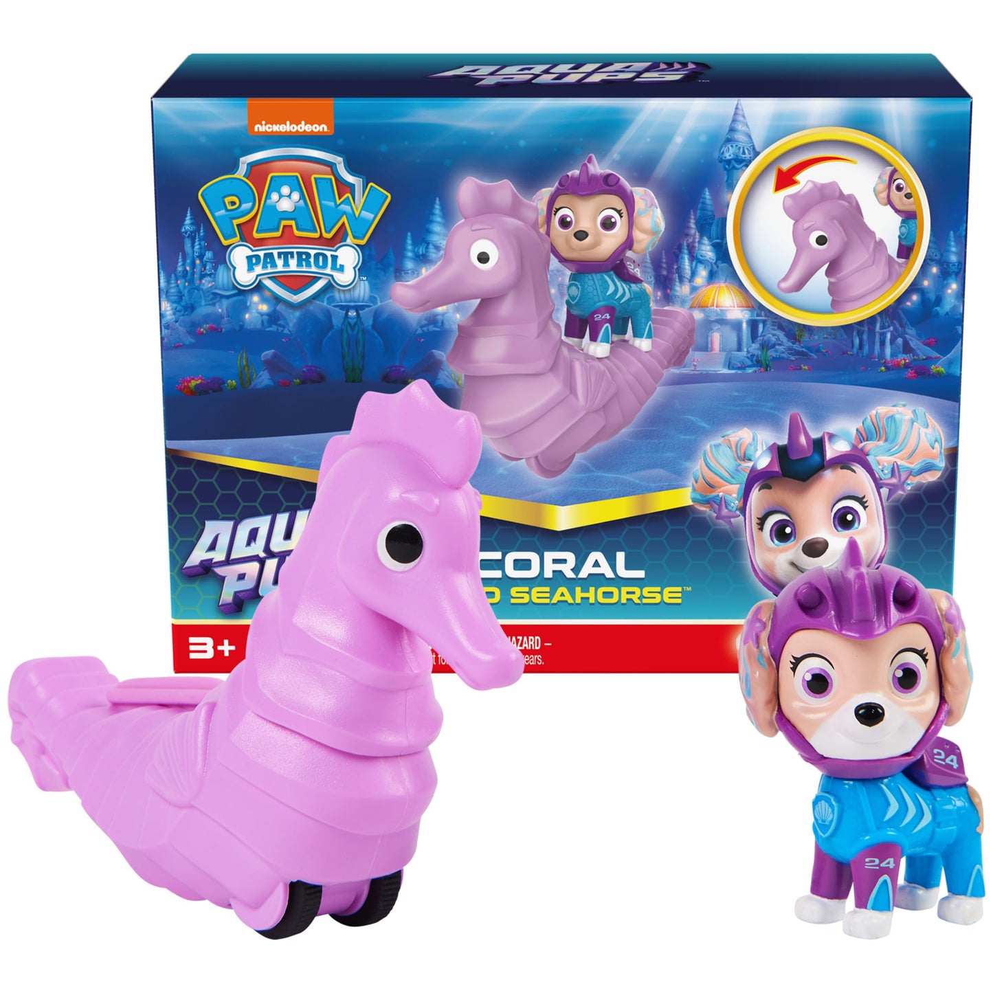 Paw Patrol, Aqua Pups Coral and Seahorse Action Figures Set, Kids Toys for Ages 3 and up -Like New