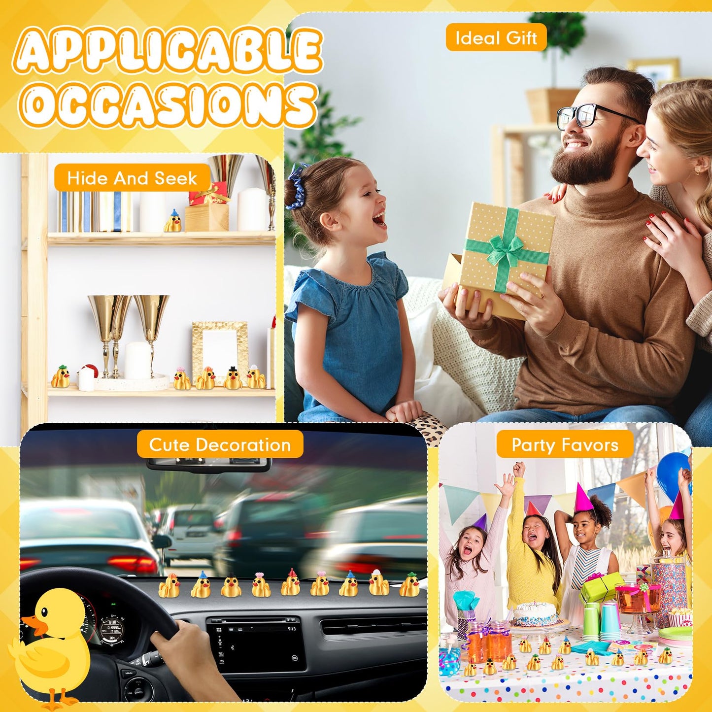 Honoson 12 Pcs 3D Printed Fidget Toy 3D Printed Duck Small Animal Toy Flexible Cute Articulating Pet Stress Relief Fidget Toys f