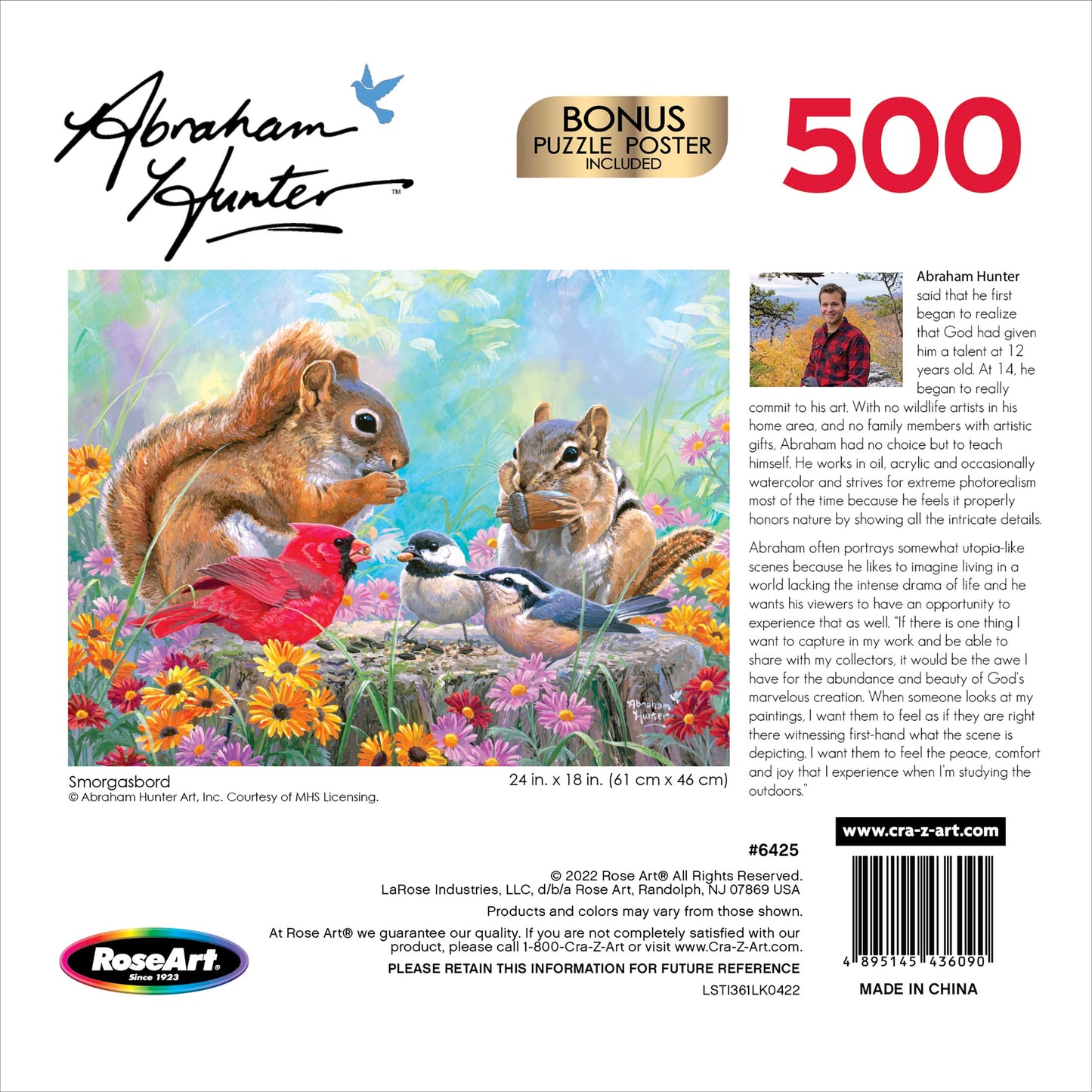 Roseart - Abraham Hunter - Squirrel Smorgasbord - 500 Piece Jigsaw Puzzle For Adults