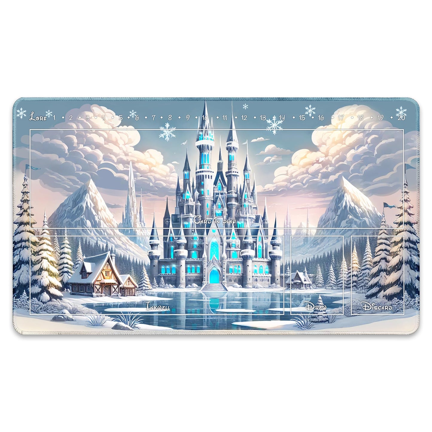 Wizcraft Gaming Paramint Lorcana Frozen Castle (Stitched) - Lorcana Playmat - Lorcana Mat, Lorcana Game Mat - Non-Slip Rubber wi