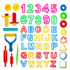 Kiddy Dough 45 Pieces Play Dough Tool Kit: Dough Accessories Set for Kids with Shapes, Numbers, Letters, Cutters, Dough Rollers,