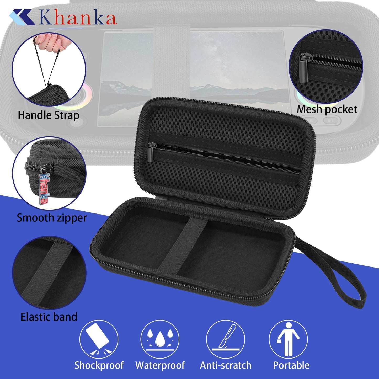 Khanka Hard Travel Case Replacement For Rg40Xx H Retro Handheld Game Console,Case Only. (Black)