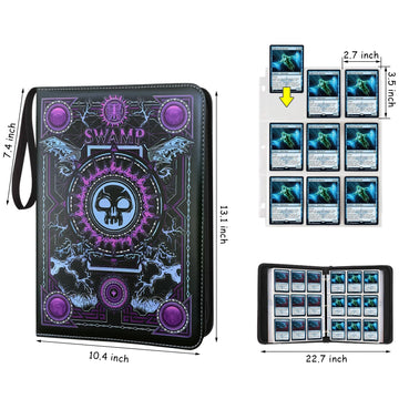 MTGPRO Trading Card Binder 9 Pocket Card Binder with Sleeves 720 Double Sided Pocket enhanced Collector Card Album Card Collection Folder for MTG TCG Yugioh Game Cards (Purple)