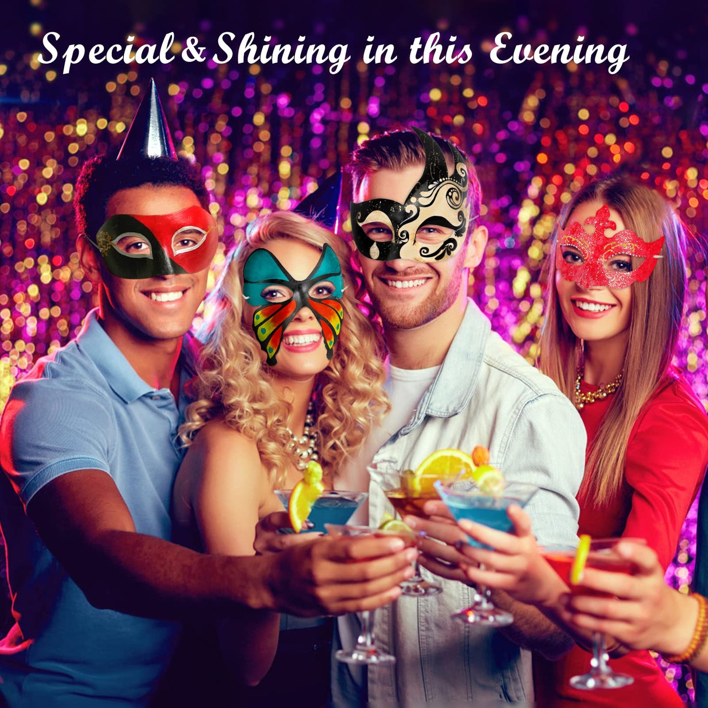 Coxeer White Masquerade Mask, 24Pcs Unpainted Blank Animal Half Masks for Halloween Cosplay, Birthday Party Favors, Fall Classro