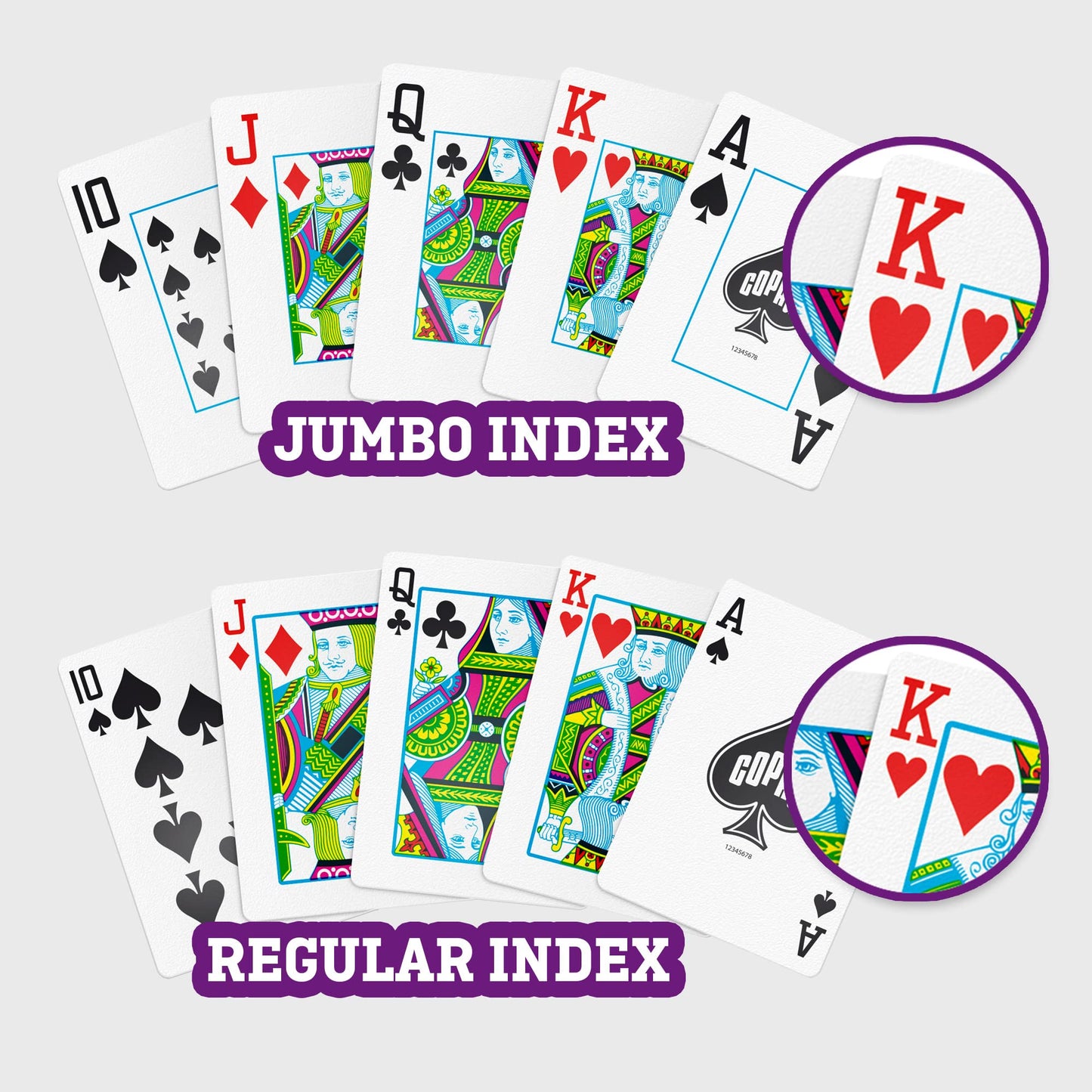 Copag 1546 Design 100% Plastic Playing Cards, Poker Size (Standard) Green/Burgundy (Jumbo Index, 1 Set)