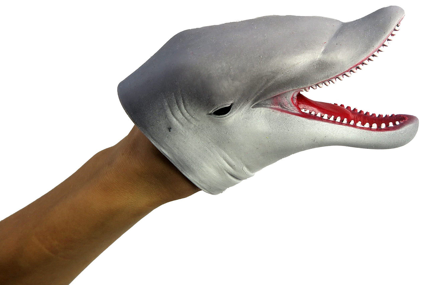 Warm Fuzzy Toys (1) Dolphin Hand Puppets Realistic Latex Soft Animal Head Toys Set, Hand Puppet Toys Gift For Kids, Party Show I