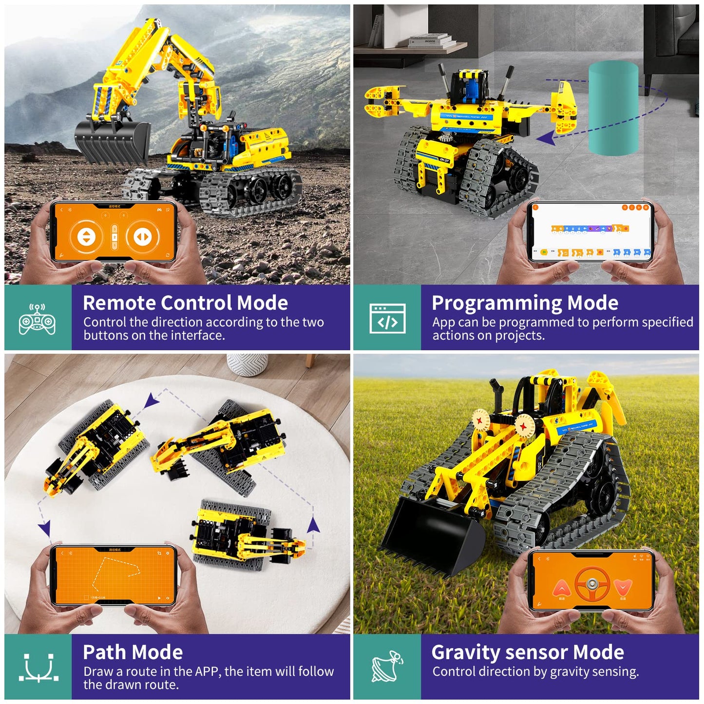 Lecpop 5 In 1 Building Toys Stem Robotics Kit, 430 Pcs Blocks Rc Robot Erector Sets, App & Remote Control Excavator Science Kits