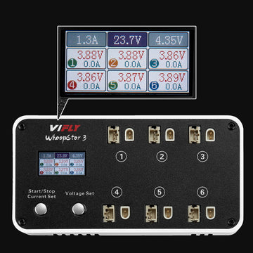 VIFLY WhoopStor V3 6-Port 1S LiPo Battery Charger & Discharger with LCD Display - White