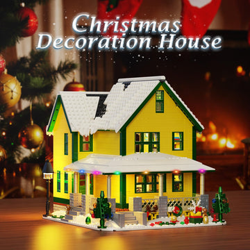 Christmas House Building Set With Light, Story Movie Snow House Blocks Toy, Compatible With Lego Christmas Village House Kit, Ch