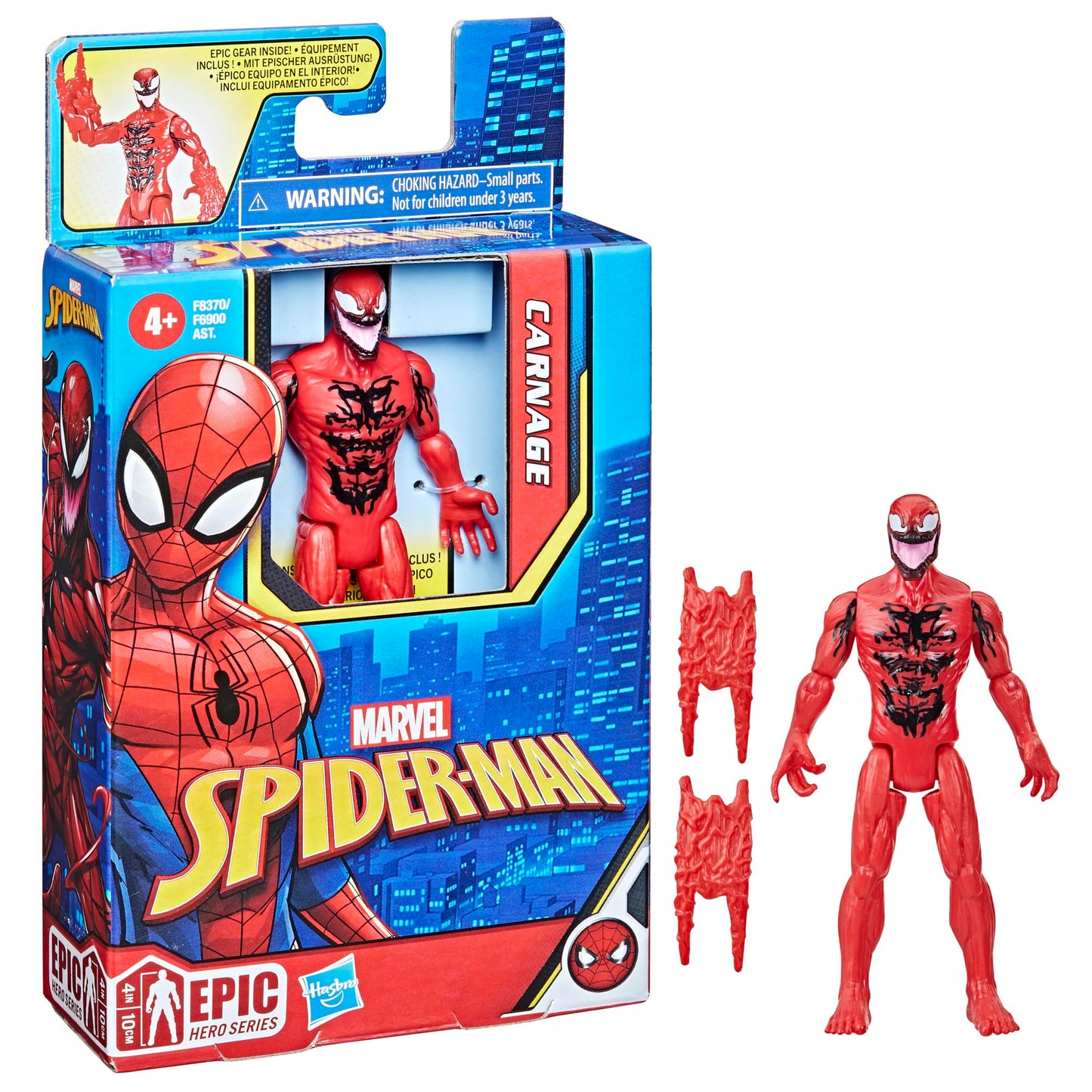 Marvel Spider-Man Epic Hero Series Carnage Action Figure, 4-Inch, With Accessory, Easter Basket Stuffers For Kids, Ages 4+