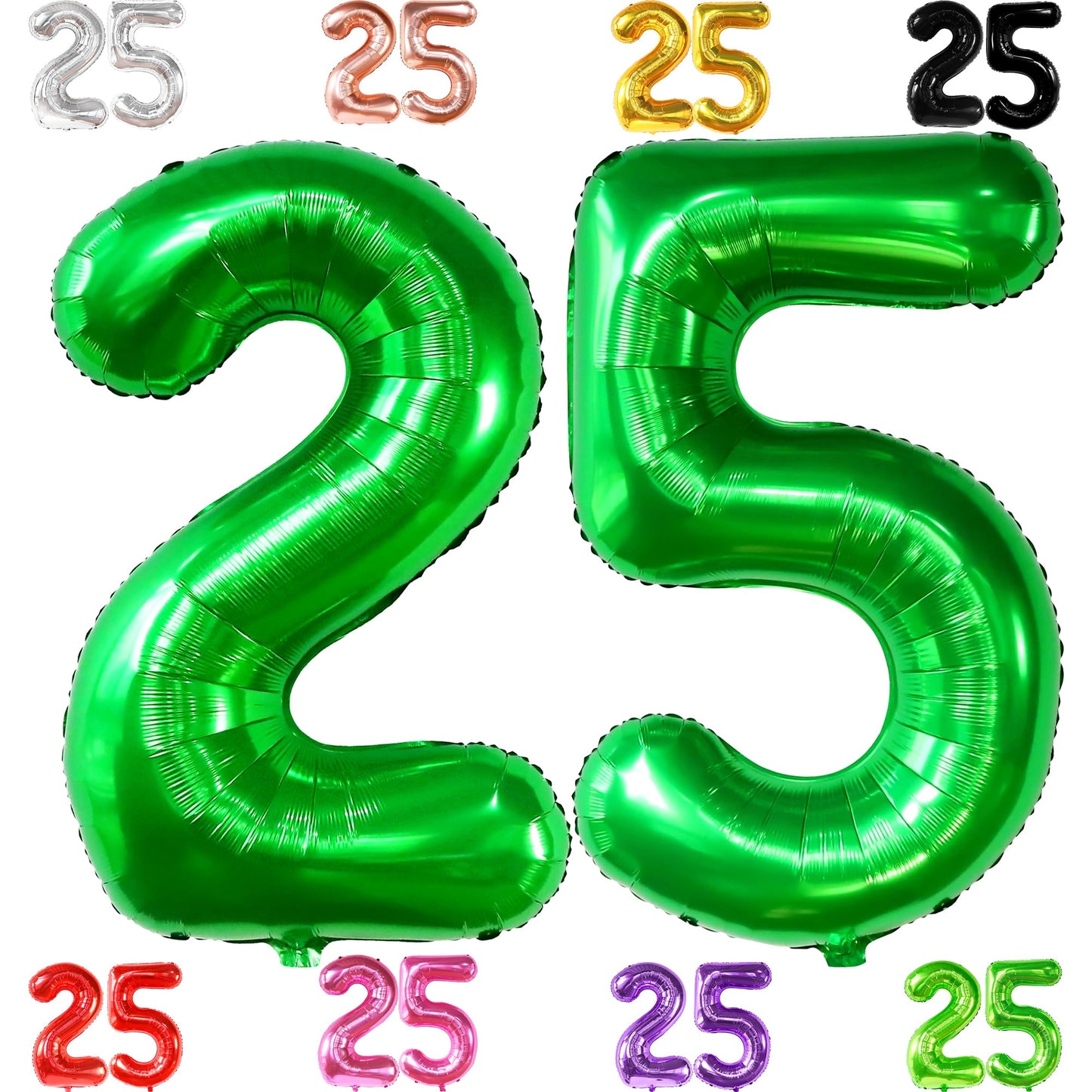 Katchon, Dark Green 25 Balloon Numbers - 40 Inch | 25Th Birthday Balloons, Green 25Th Birthday Decorations For Women | 25 Balloon Numbers Green | 25 Years Balloons, 25Th Birthday Decorations For Men