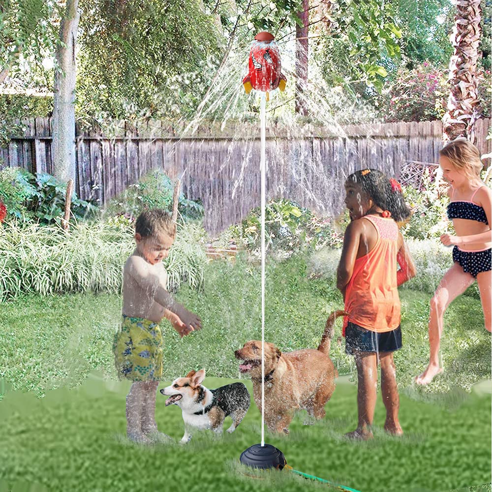 Flexyony Rocket Sprinklers Kids Toys Water Splash Rocket Outdoor Water Play For Kids Rocket Sprinklers Toy Water Blaster Rockets