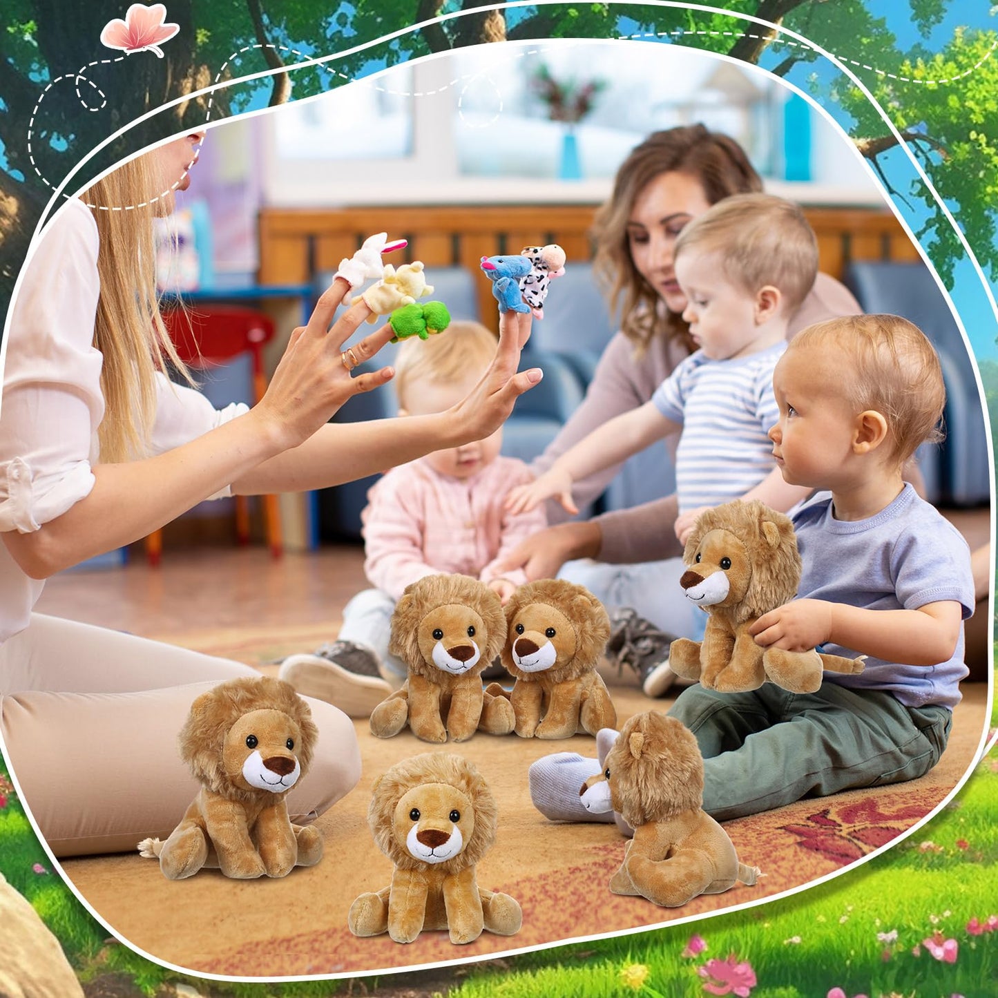 Vercanmonth 12 Pieces Lion Plush Set 6 Inches Cuddly Lion Stuffed Animal Soft Cuddly Plushie For Boys Girls Birthday Favors Gift