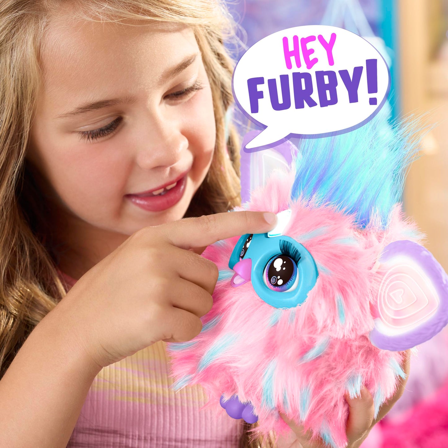 Furby Cotton Candy, 15 Fashion Accessories, Interactive Plush Toys For 6 Year Old Girls & Boys & Up, Voice Activated Animatronic, Pink & Blue (Amazon Exclusive)