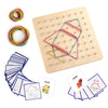 Thoth Montessori Wooden Geoboard Mathematical Manipulative Material Array Block Geo board with 36Pcs Pattern Cards and Rubber Ba