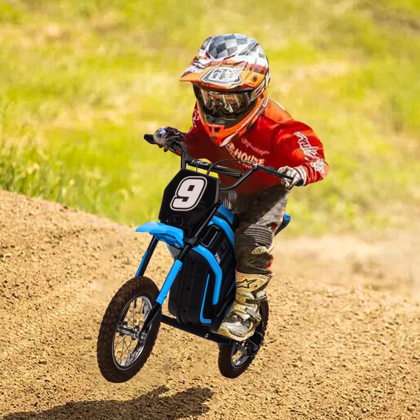 Electric Dirt Bike For Kids 8-12, 24V 350W Electric Motorcycle-Up To 14.29Mph, 2-Speed Modes, Kids Ride On Dirtbike, Gift For Ki