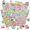 Christmas 3D Puffy Stickers For Kids Toddlers Crafts, Small Xmas Bulk Stickers For Cards Envelopes , Mini Foam Christmas Stickers With Glitter Santa Snowman Trees, Winter Holiday Stickers 8 Sheets.