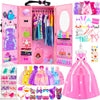 137 Pcs Doll Clothes And Accessories With Closet For 11.5 Inch Doll,Included Princess Dresses,Fashion Dresses,Casual Clothing,Sw