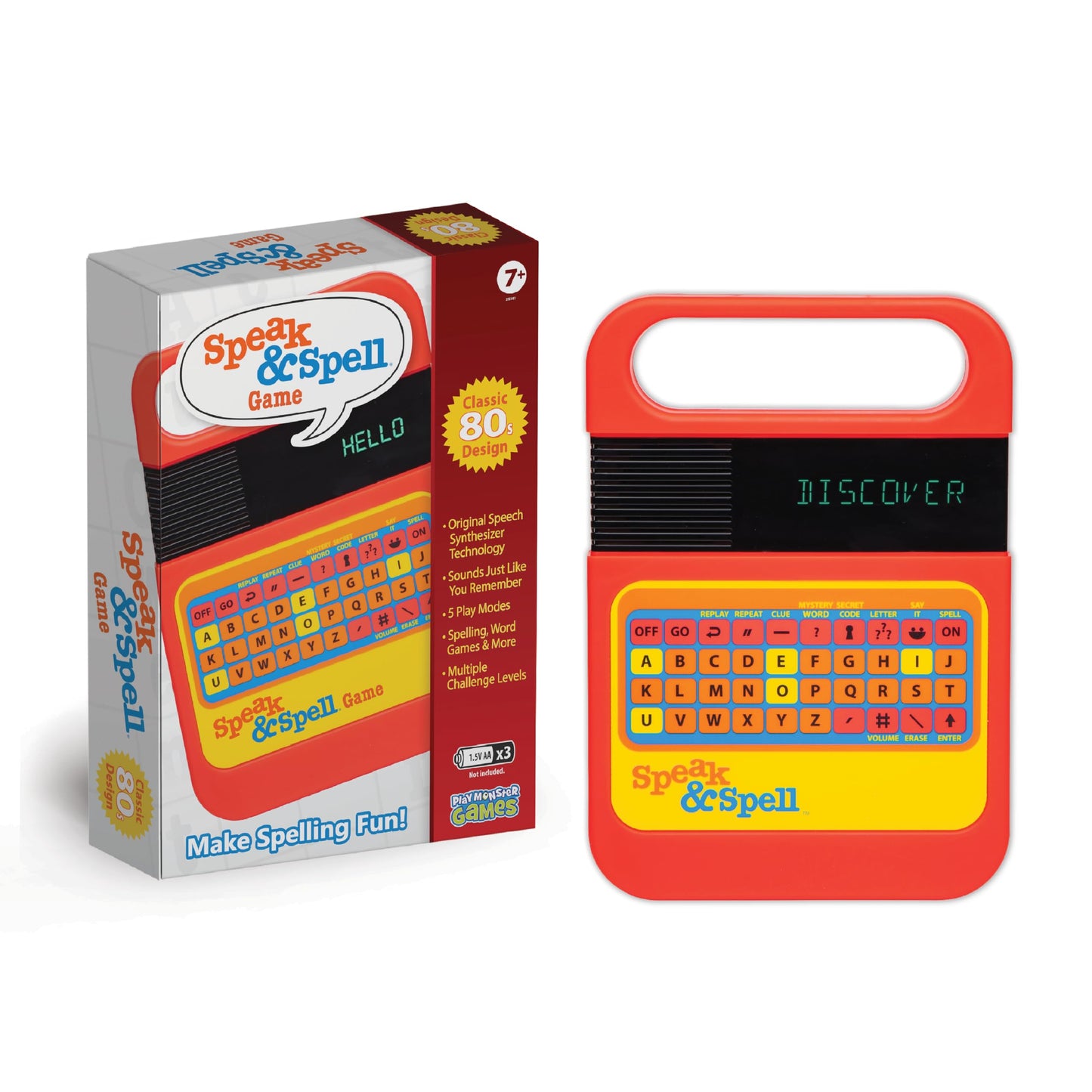 Playmonster Speak & Spell Electronic Game - Educational Learning Toy, Spelling Games, 80S Retro Handheld Arcade, Autism Toys, Ac