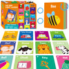 50 Pcs First Word Flashcards, Double Sided Learning Cards Alphabet, Foods, Animals, Shapes, Colors, Vehicle, Body Parts With 2 Reclosable Rings, Learning Tool For Pre-K Kindergarten Toddlers