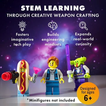 Brick Loot Mystery Pack - 90+ Gold Military Accessories for Lego Minifigures - Fits Ninjago Army Figures - Compatible with Major Brands - Building Toys for mature-themeds & Kids 6+