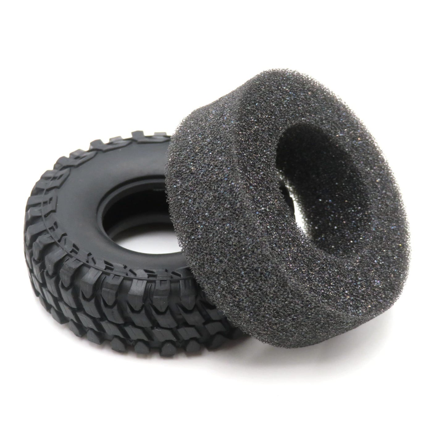 24pcs RC 1.0 Crawler Mud Tire Soft Tyre Height 55mm/2.16inch fit for 1/24 beadlock Wheels Rims