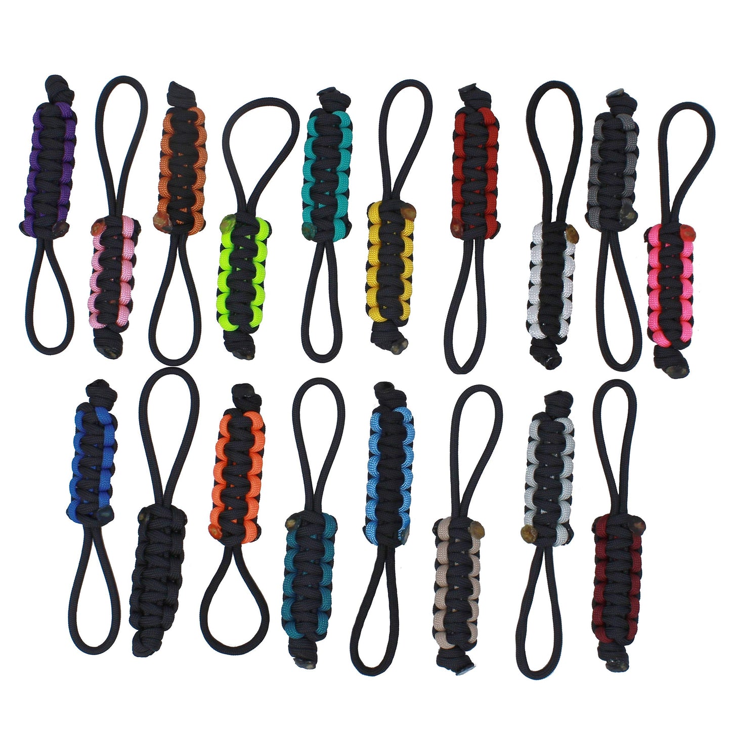 BubbasGarageTv - Large Heavy Duty Paracord Zipper Pulls (Neon Orange
