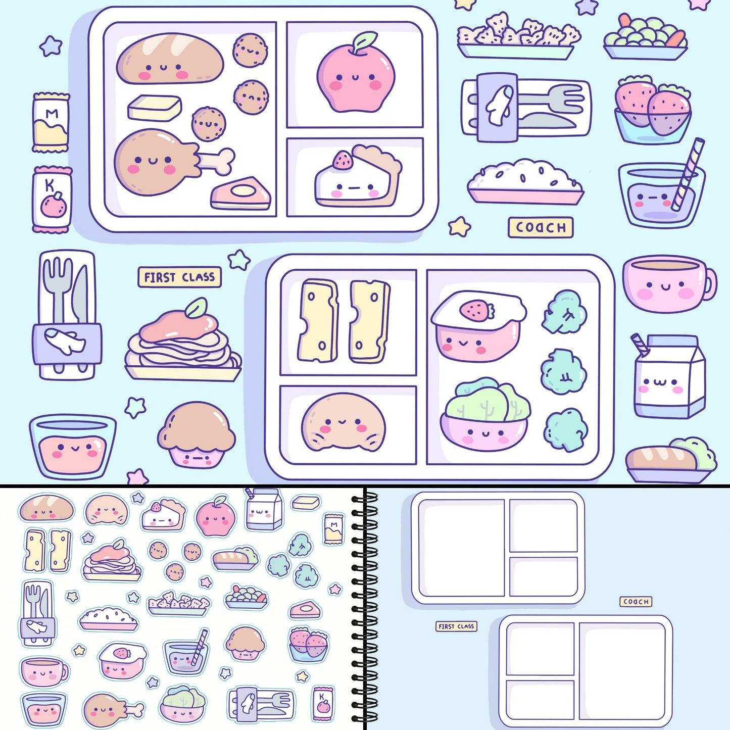 CUPKIN My First Trip Sticker & Coloring Book - 500+ Stickers, 12 Scenes, Toddler Travel Essential, Model KSB1