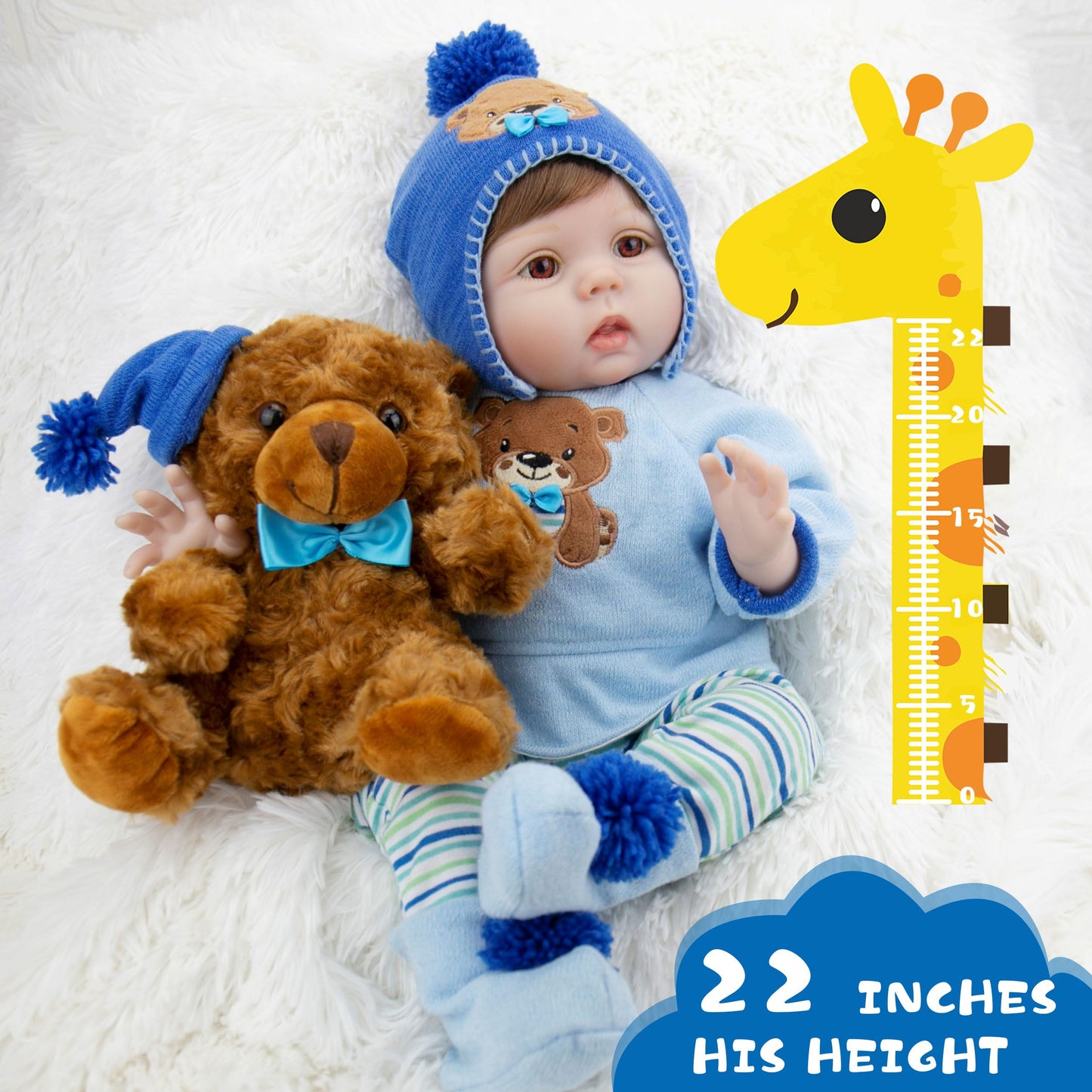 Milidool Reborn Baby Dolls Boy Lifelike Realistic Baby Doll Boy Dolls 22 Inch Newborn Baby Doll Real Looking Baby Dolls Silicone