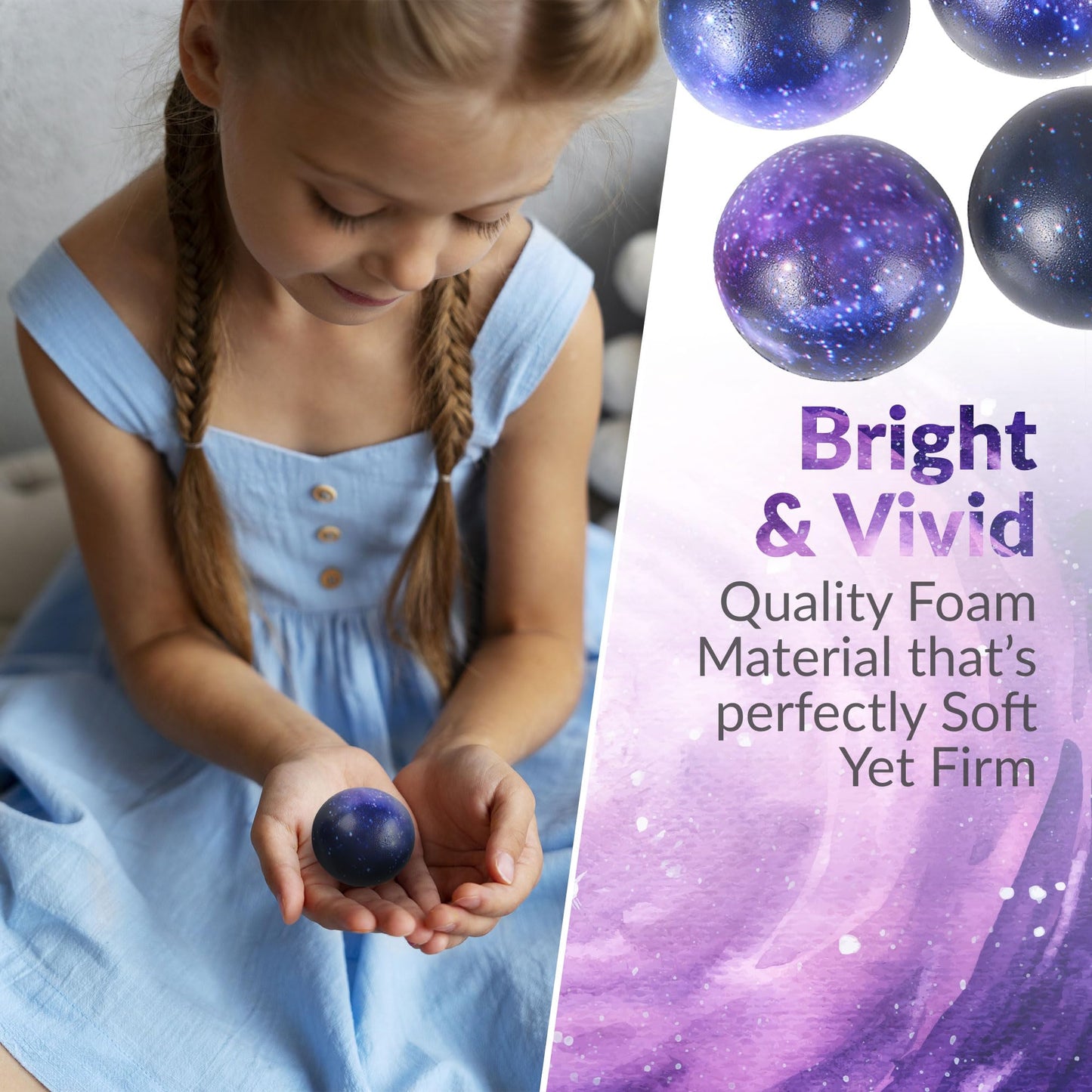 Galaxy Stress Balls For Kids - Pack Of 24 Bulk - Squeeze Anxiety Fidget Sensory Balls For Children With Outer Space Theme, Toys For Party Favors And Birthday Party Supplies