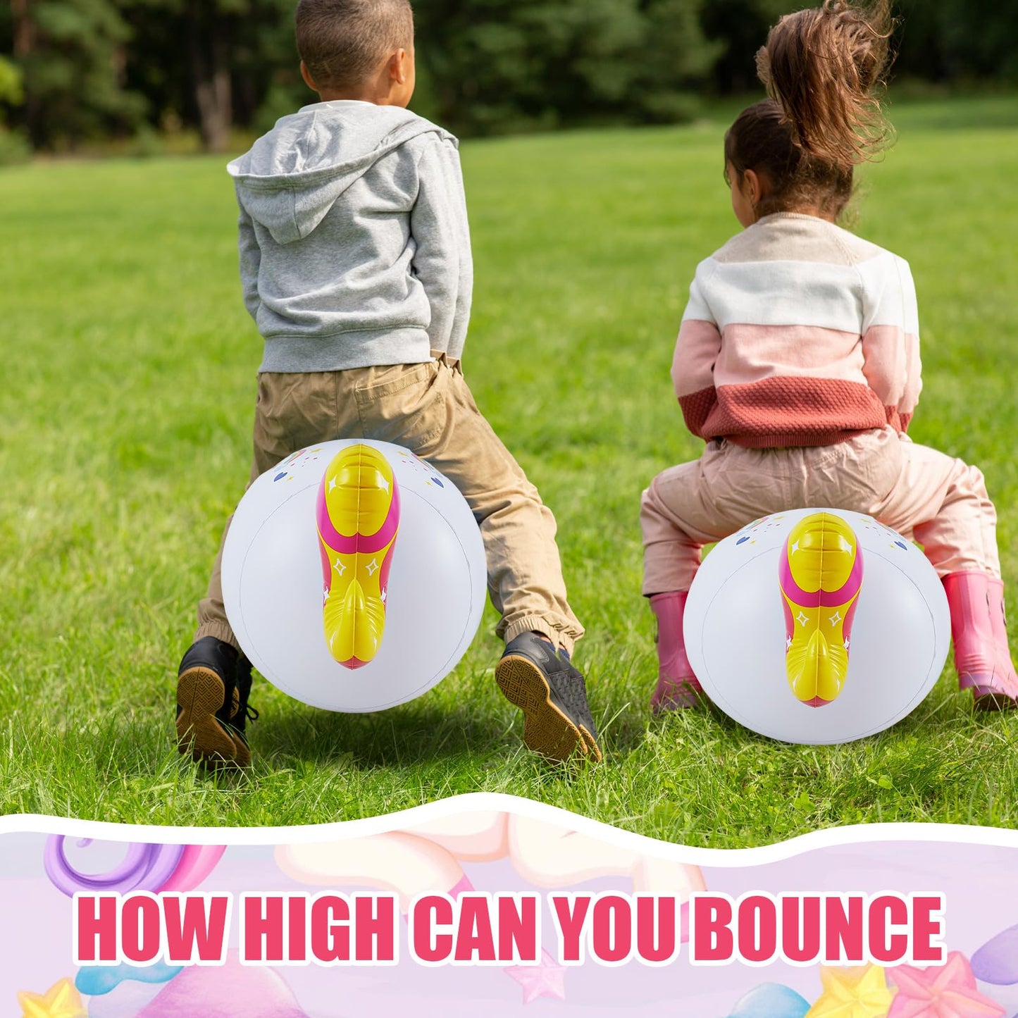 Hiboom 2 Pcs Giant Inflatable Hopping Toys 51 Inch Bouncer Animal Toys Ride On Toys Hopping Toys Hopper For Birthday Party Gifts