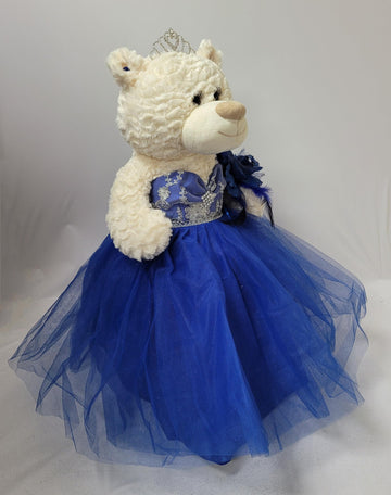 KINNEX COLLECTIONS SINCE 1997 20'' Teddy Bear with Elegant Dress (Centerpiece) ~ B16631N-15 (Royal Blue)
