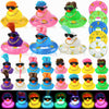 Hydren 24 Pcs Light Up Rubber Ducks Bulk Small Cute Ducks Operation Christmas Bath With Wig Up Funny Shower Ducks For Boys Girls