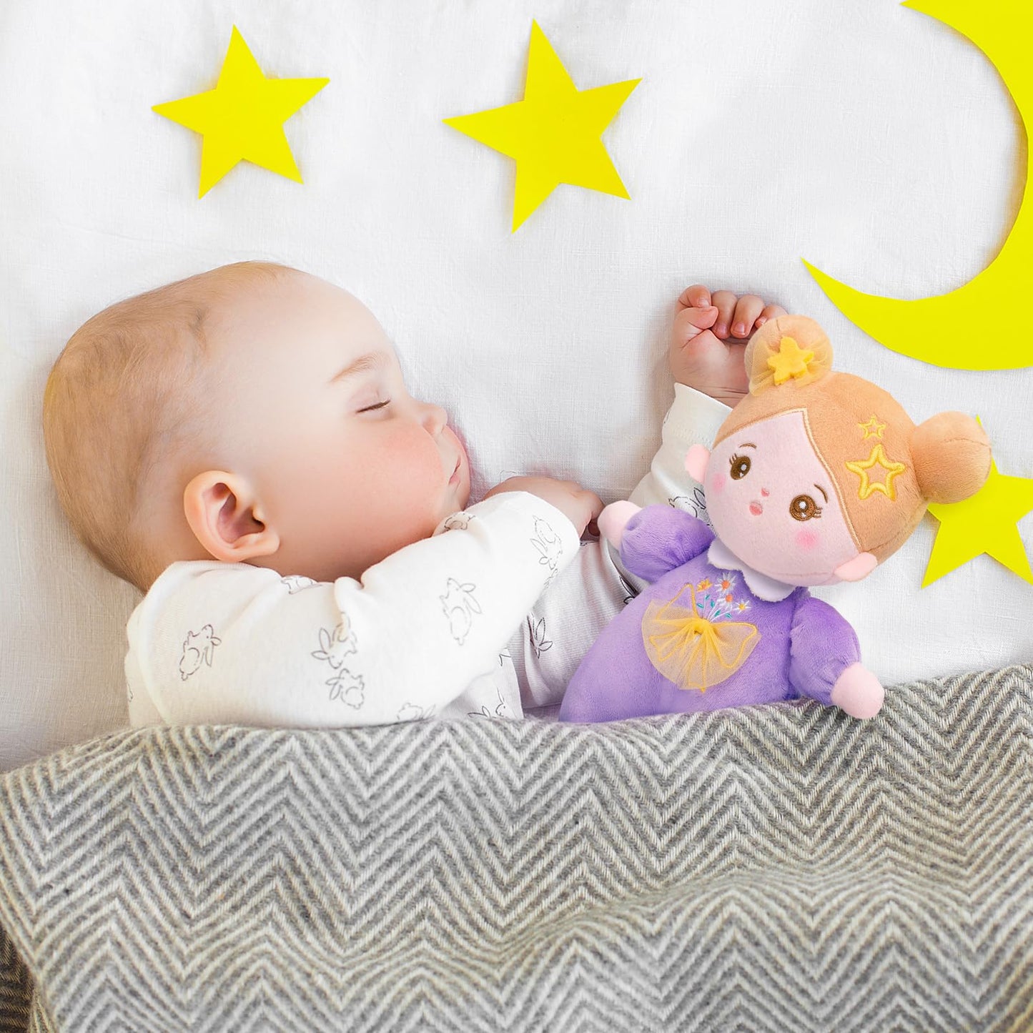 Ouozzz Soft Baby Doll For Girls - My First Baby Doll Birthday Gifts For Girls Plush Rag Dolls Daisy Purple Dress Toy For Toddlers Kids Infants 10'