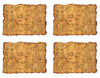 Beistle 4 Piece Plastic Adventure Treasure Maps for Pirate Theme Favors, Birthday Party Games