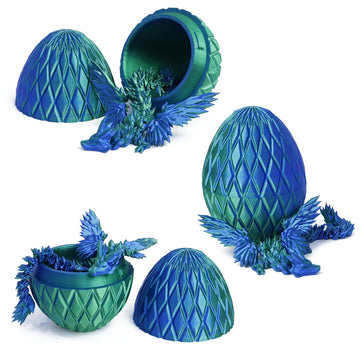 Flavery 3D Printed Dragon Egg With Dragon Inside- Easter Egg, Flying Dragon In Diamond Egg, Mystery Winged Dragon Gift, Desk Dec