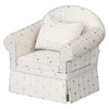Dollhouse Sofa Armchair Upholstered, Miniature Living Room Furniture Chair, Fabric, Accessories For 6 Inch Dolls, 1/12 Scale