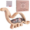 Wooden Dinosaur Piggy Bank With Clear Acrylic On Both Sides - Piggy Bank For Kids And Adults - Coin Bank, Money Bank For Saving,