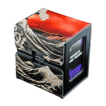 Ai protective covering (Great Fire Wave) 100+ Card Custom Art MTG Commander Deck Box With Storage