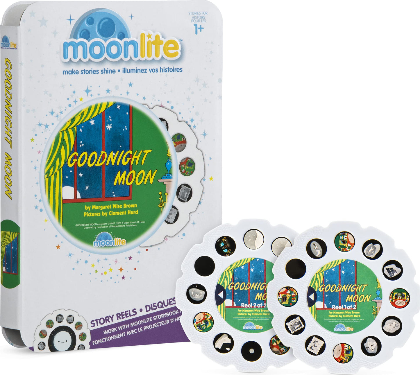 Moonlite Storybook Reels For Flashlight Projector, Kids Toddler | Goodnight Moon | Story Reel Pack For 12 Months And Up