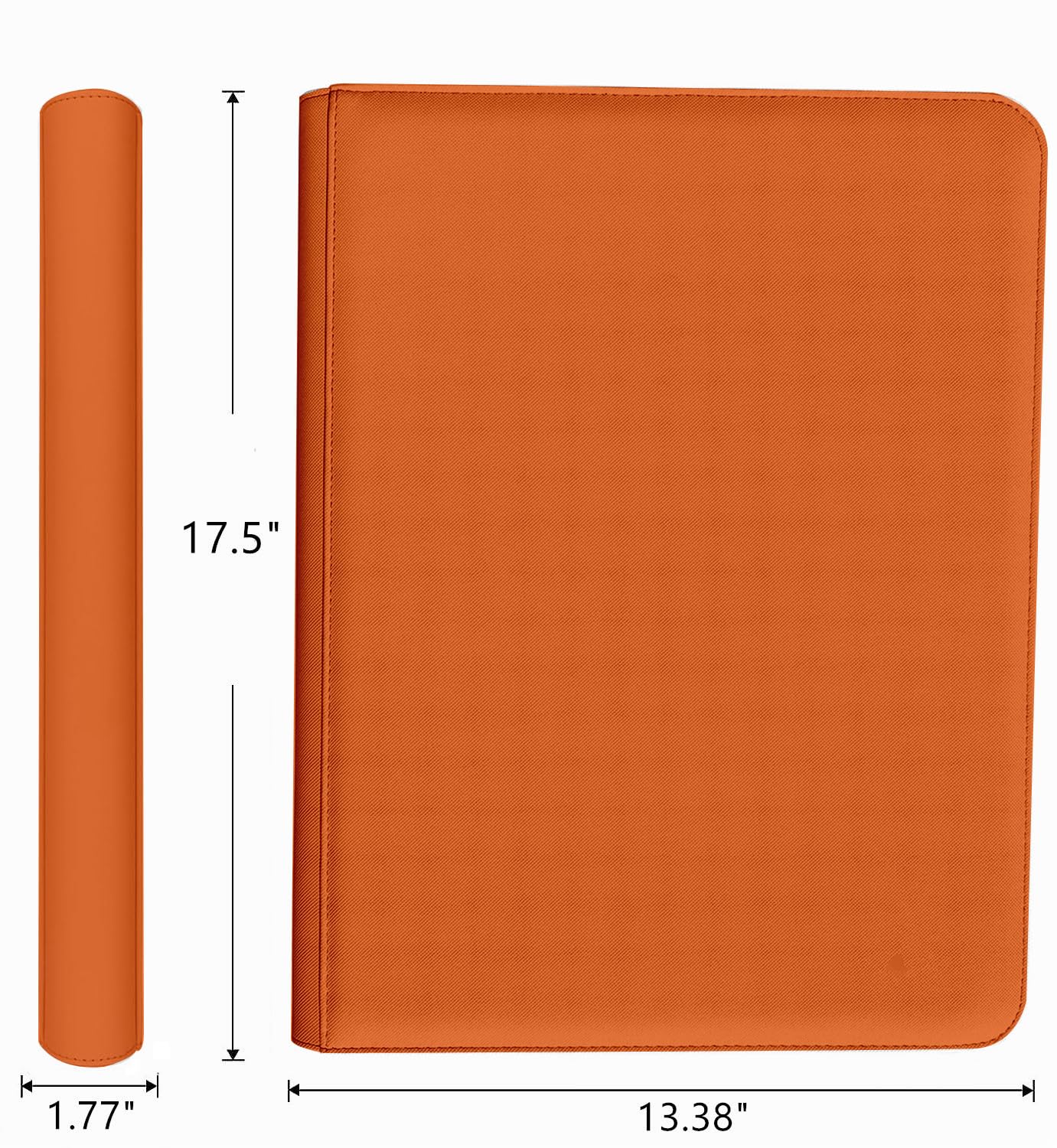 16 Pocket Card Binder 1000+ enhanced Zip Trading Card Binder Double Sided Pocket Card Binder Album Ringless Card Folder for MTG TCG Sports Card (Orange 16Pockets)