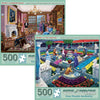 Bits And Pieces – Value Set Of Two 500 Piece Jigsaw Puzzles For Adults – Murder At The Manor And Museum Mystery Thriller Jigsaw Puzzles By Artist Gene Dieckhoner, Completed Puzzle Size: 18' X 24'