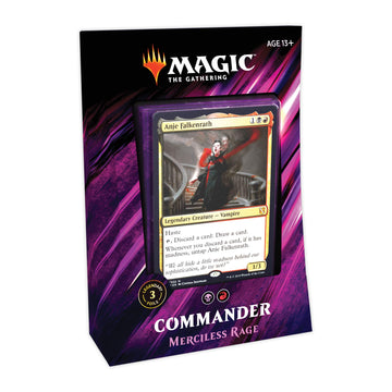 Magic: The Gathering Commander 2019 Merciless Rage Deck - 100-Card Ready-to-Play, 3 Foil Commanders, Multicoloured, Factory Sealed