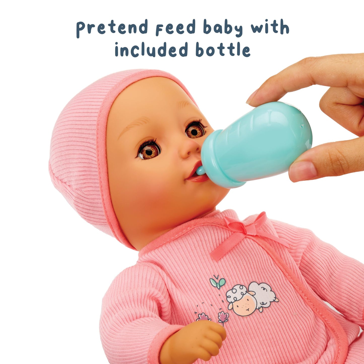 Baby Born My First Baby Ava - Light Brown Eyes: Realistic Soft-Bodied Doll For Kids Ages 1 & Up, Eyes Open & Close, Doll With Bottle