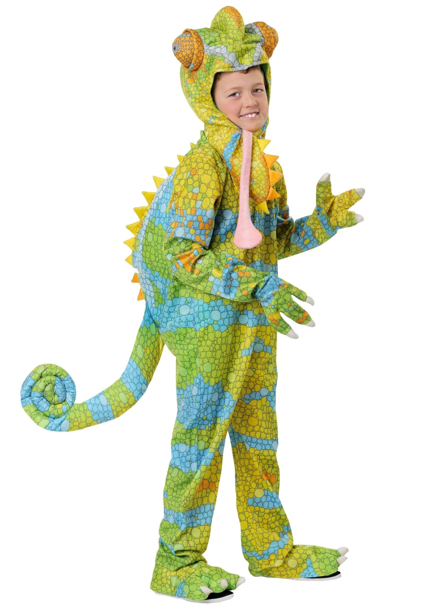 Fun Costumes Chameleon Costume For Kids, Lizard Jumpsuit For Dress-Up, Animal Theme Parties & Halloween Small