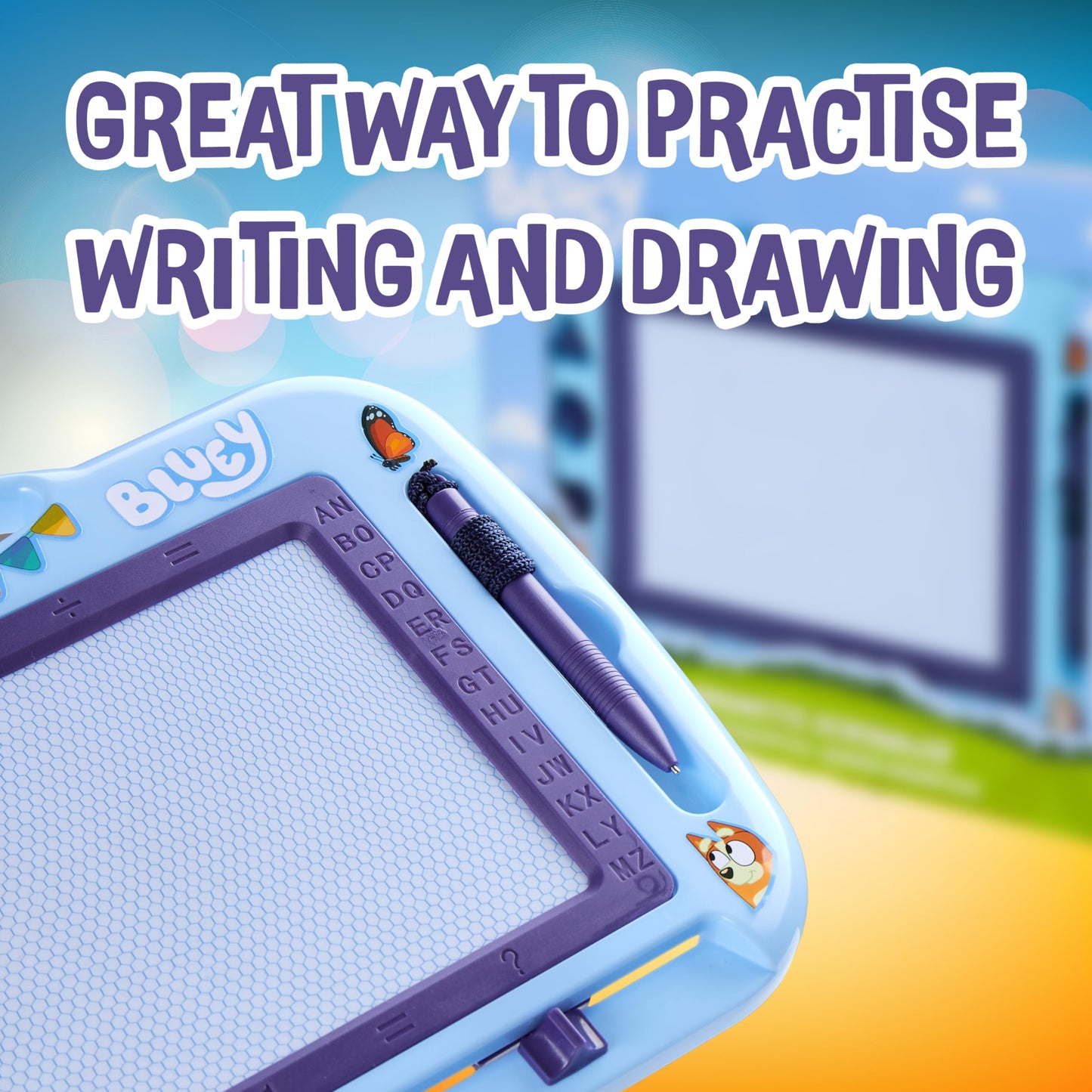 Bluey Magnetic Drawing Board for Kids, Magic Scribbler Educational Learning Toy, Doodle Pad with Stamps Toddler Learning Activit