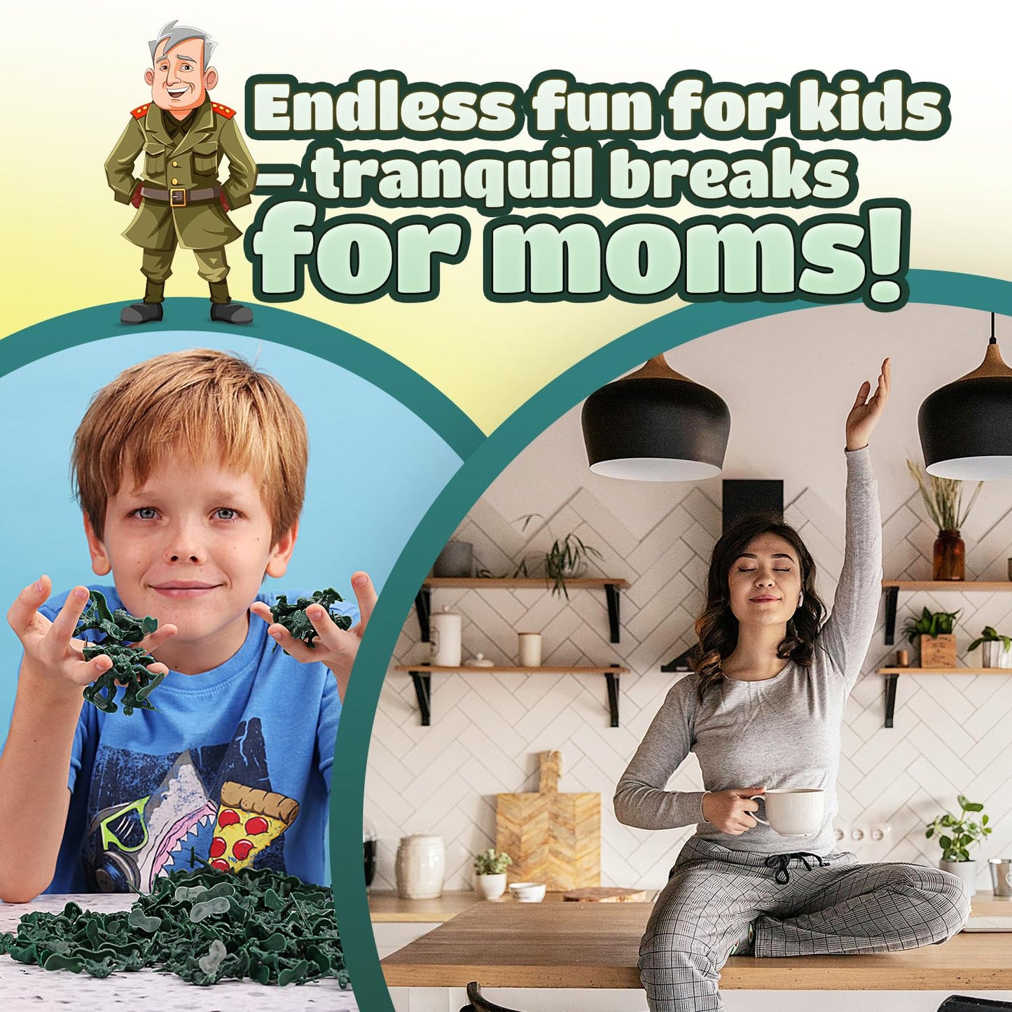 Entervending Army Men Action Figures - 2 Small Soldiers For Boys - 25 Pcs Green Army Soldier Toy Playset - Military Toys - Ar