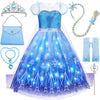 Davvew Princess Dresses For Girls Halloween Light Up Princess Costume For Little Girls Christmas Toddler Princess Dress Up Cloth